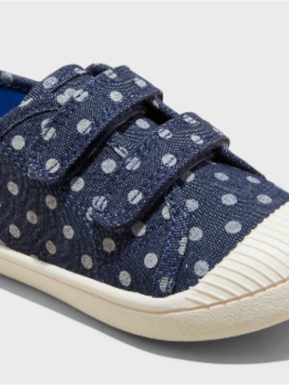 Parker Toddler Sneakers in Navy with White Polka Dots